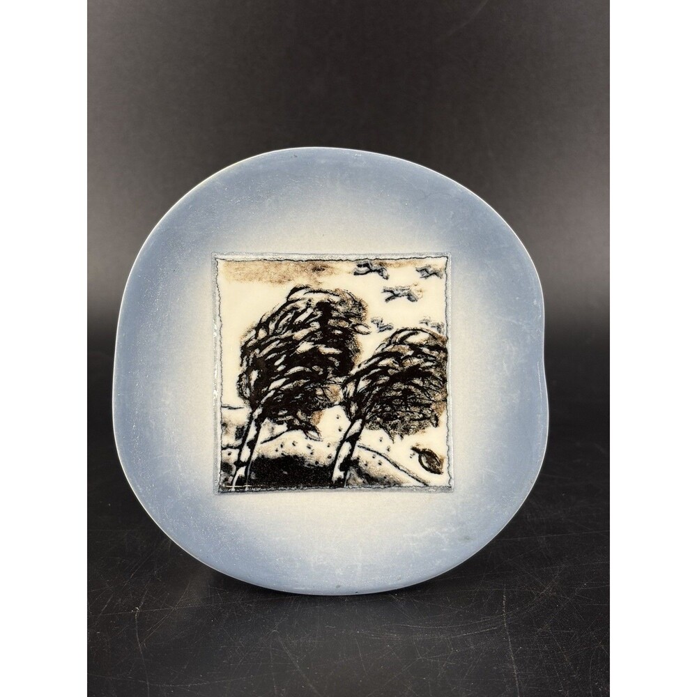 Arabia Finland Helja Liukko Sundstrom Forest Wall Plate Autumn Trees Porcelain